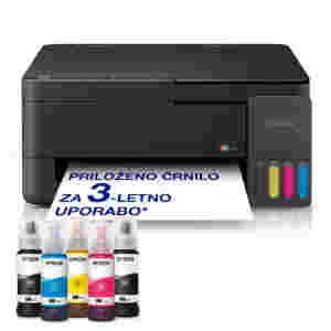 Tiskalnik multifunkcijski brizgalni barvni Epson EcoTank L3350 A4 enostransko skeniranje USB WiFi 11ppm (C11CL62409)